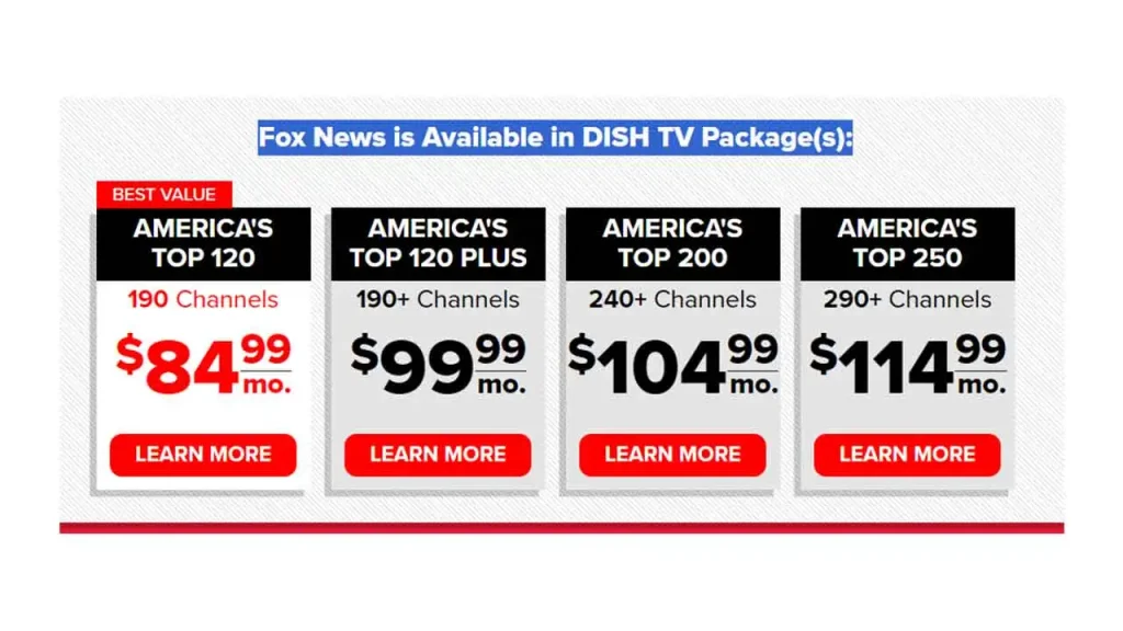 Channel Fox News is Available in DISH TV Packages Channel Fox News is Available in DISH TV Packages